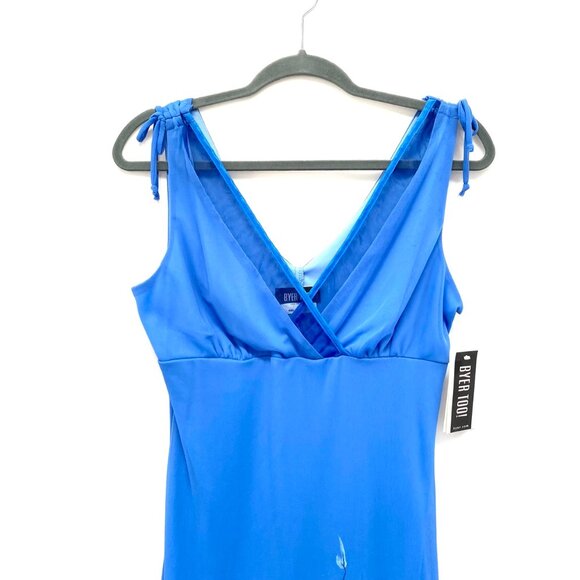 Vtg NWT Byer Too Womens Y2K Sheer Midi Slip Dress Size L Fairycore Floral 90s - Picture 3 of 16